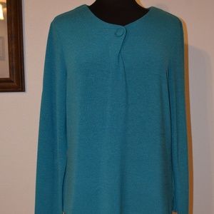 Maurada Blouse Size L Solid GREEN Long Sleeve  B1